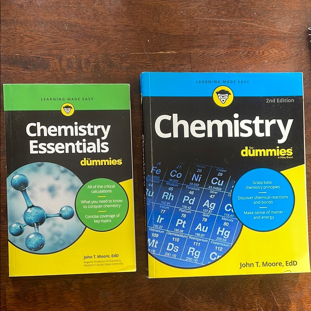 Chemistry Essentials and Chemistry 2nd Edition Books - Black and Yellow